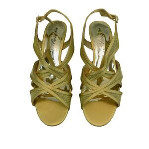 Easy Street Alive Five Women's Gold Sandals Tristen Glitter Dress Shoes- Size 8M
